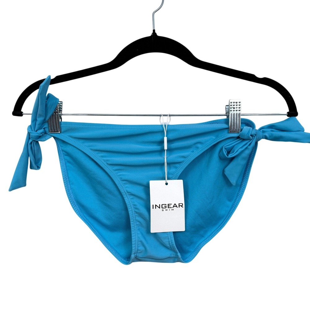 INGEAR SWIM Women's Blue Tie Side Bikini Swim Bottom Size L NEW
